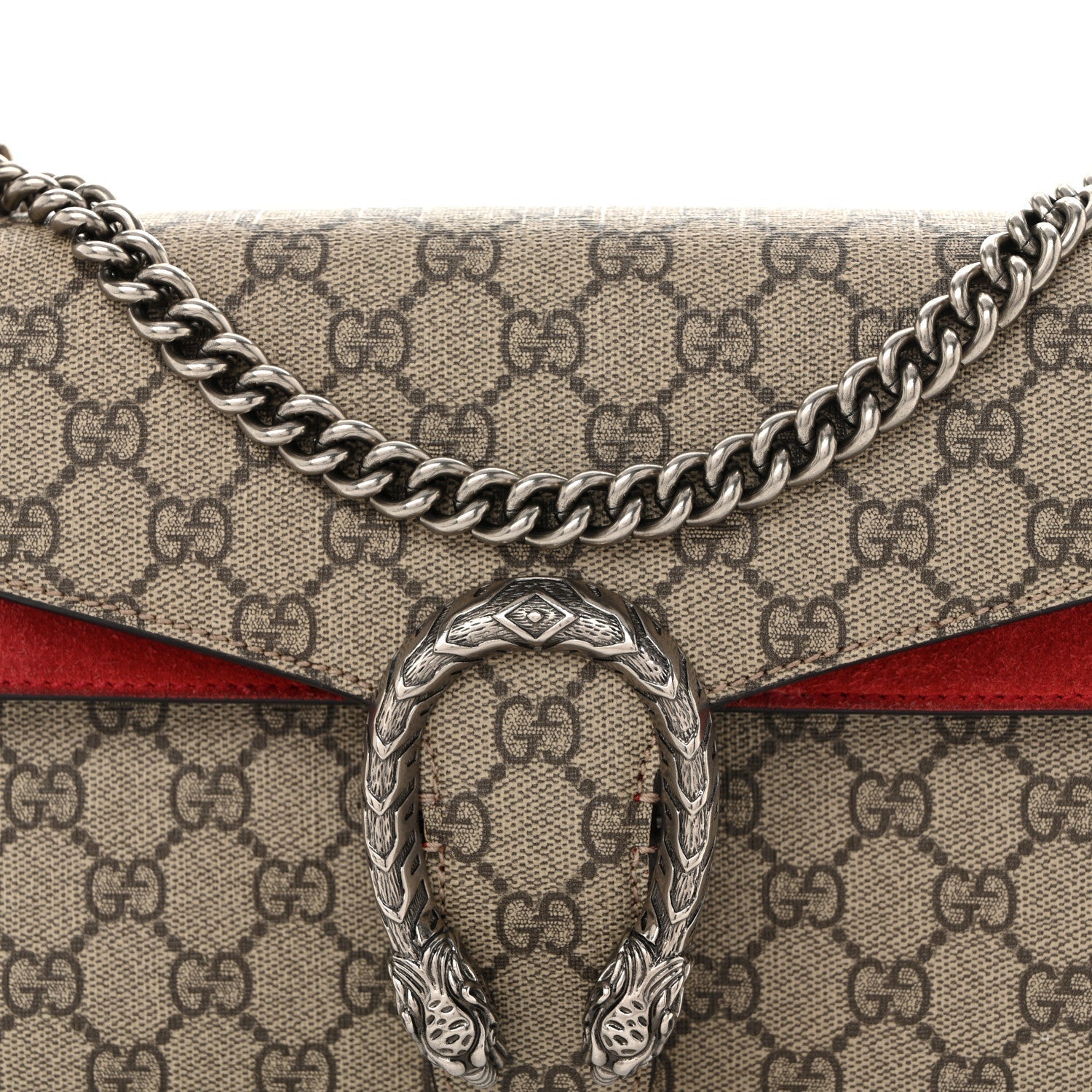 GG Supreme Monogram Small Dionysus Shoulder Bag Red