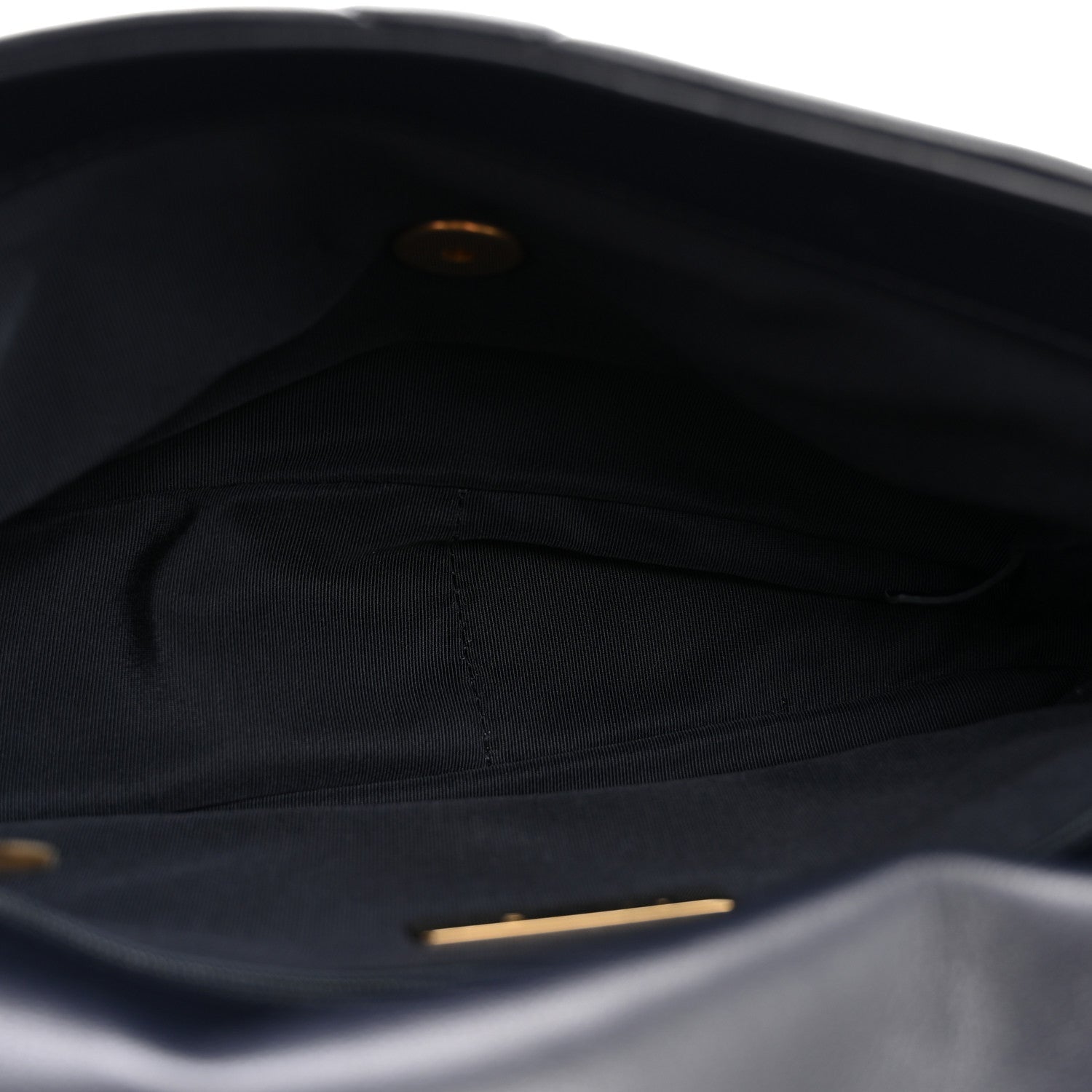 Goatskin Quilted Medium CHNL 19 Flap Navy Blue