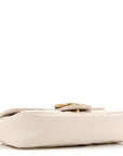 Calfskin Matelasse Super Mini GG Marmont Shoulder Bag White