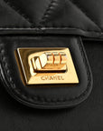 Aged Calfskin Quilted 2.55 Reissue Pouch With Chain Handle Black