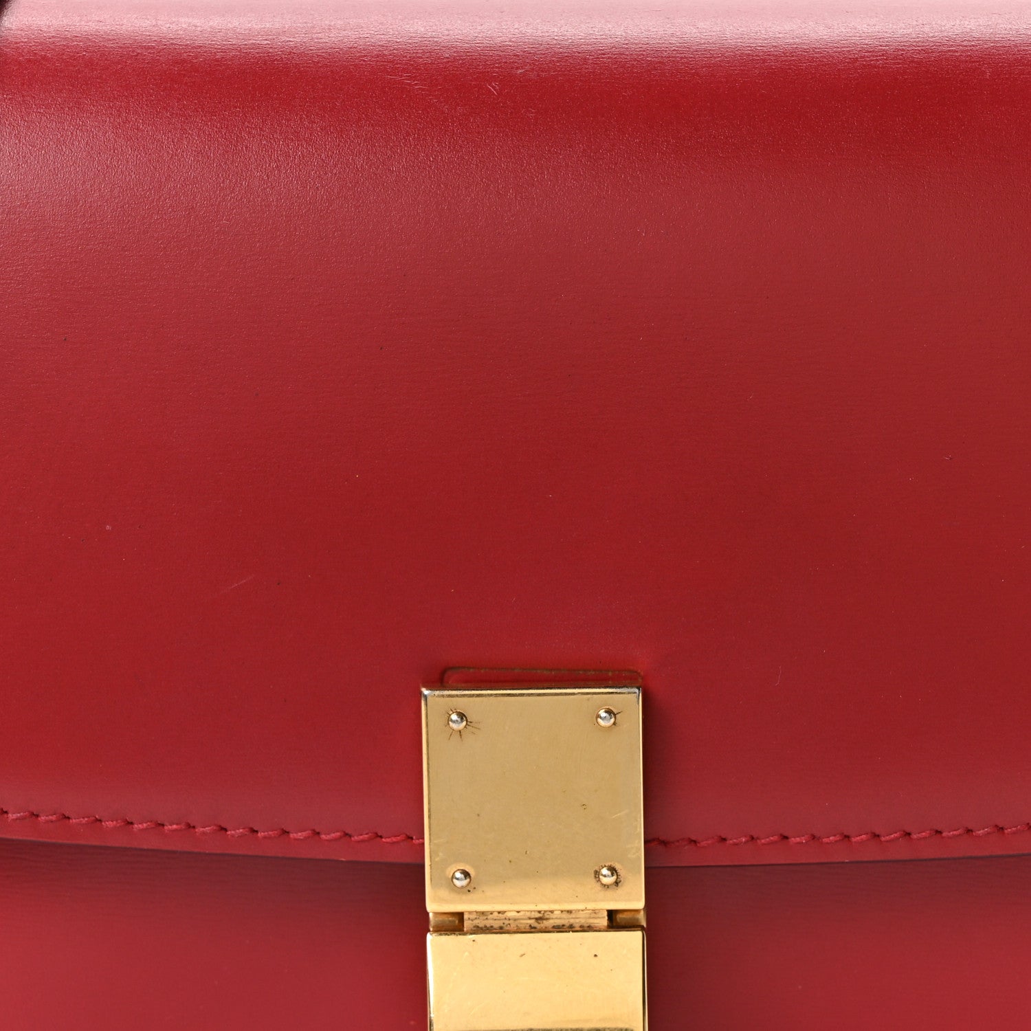 Box Calfskin Small Classic Box Flap Bag Red