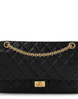 Aged Calfskin Quilted 2.55 Reissue 226 Flap Black