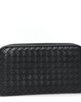 Nappa Intrecciato Zip Around Wallet Black