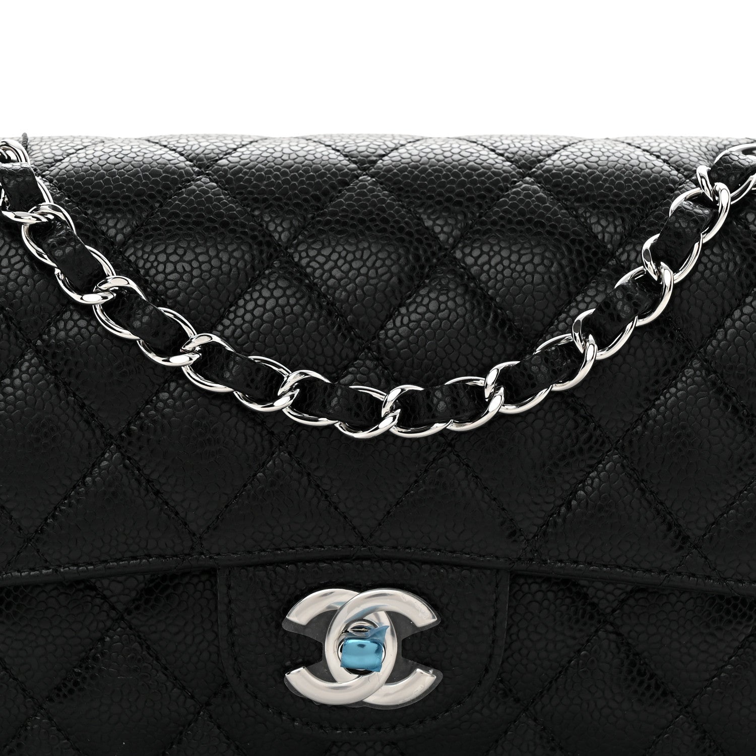 Caviar Quilted Small Double Flap Black