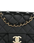 Lambskin Quilted Mini Rectangular Flap Black