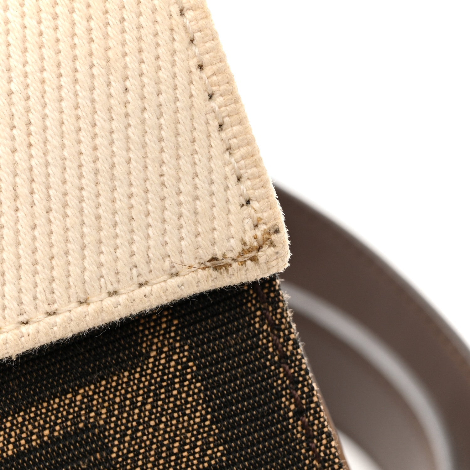 Fabric Jacquard Canvas Vitello Grace Pequin FF 1974 Baguette Belt Pouch Tobacco Moro Grezzo Sand