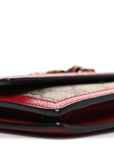 GG Supreme Monogram Web Queen Margaret Chain Wallet Red