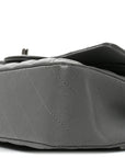 Caviar Quilted Medium Double Flap Grey