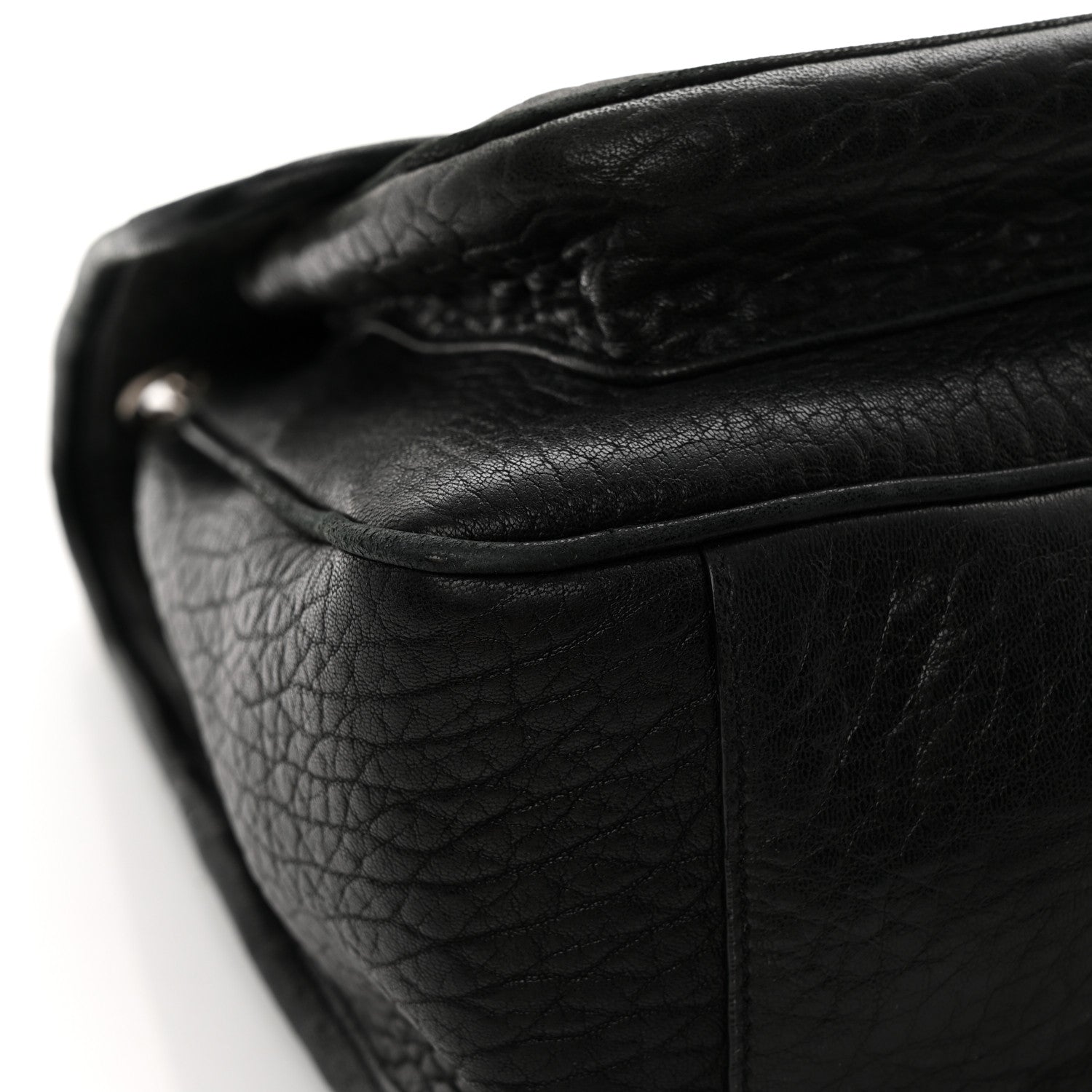 Grained Lambskin Monogram Large Niki Chain Satchel Black