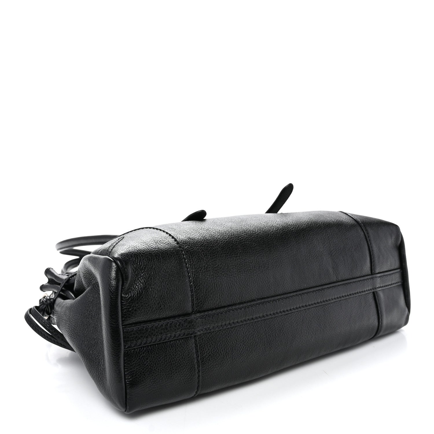 Antiqued Calfskin Triangle Medium Bonnie Shoulder Bag Black