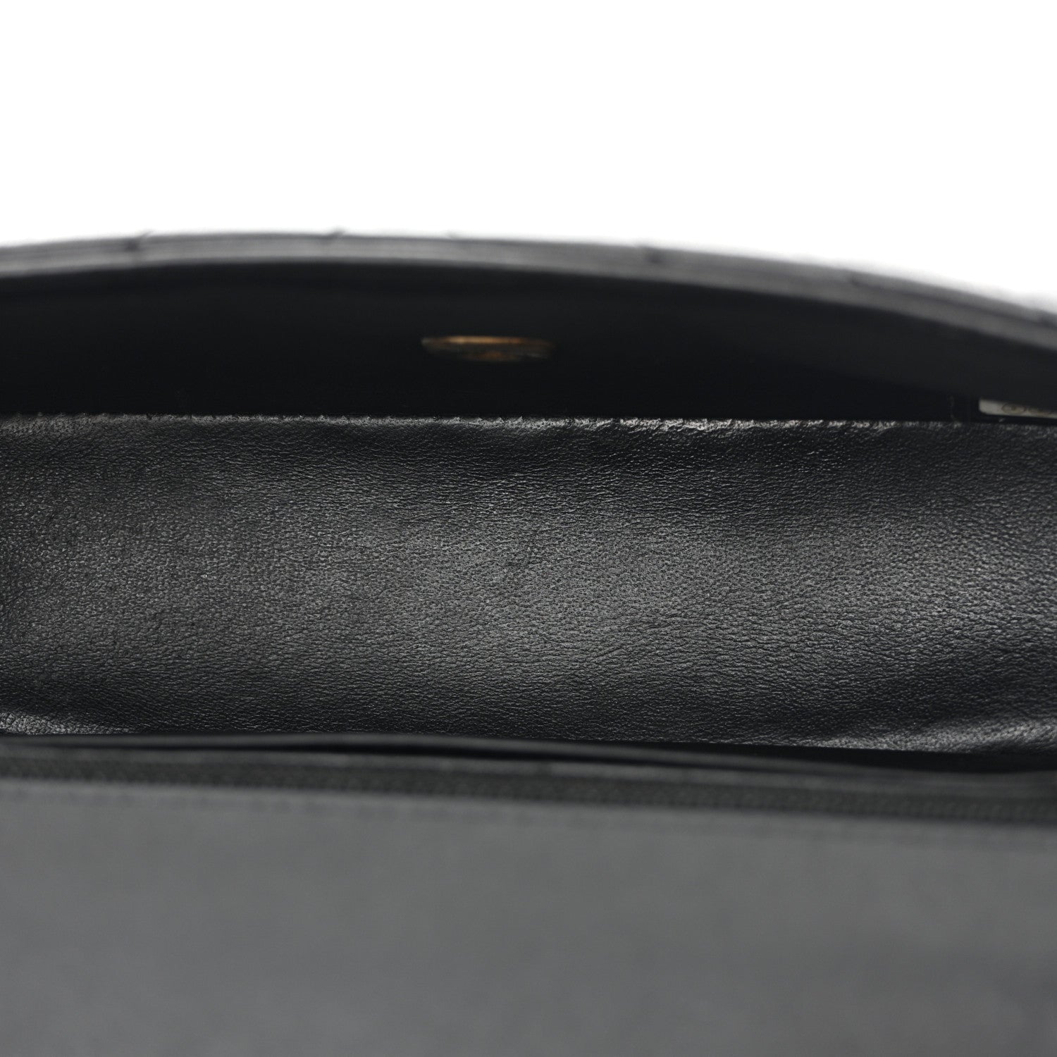 Lambskin Chevron Quilted Mini Rectangular Flap Black