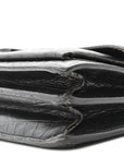 Calfskin Crocodile Embossed Medium Monogram Sunset Black