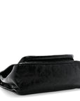 Crinkled Calfskin Matelasse Monogram Medium Niki Chain Satchel Black