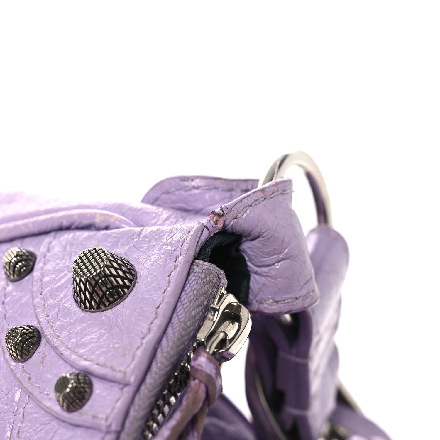 Extra Supple Calfskin Crocodile Embossed Le Cagole Shoulder Bag XS Lilac