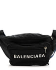 Recycled Sport Nylon Logo Embroidered Wheel Beltpack Black