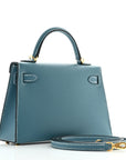 Epsom Mini Kelly Sellier 20 New Blue Jean