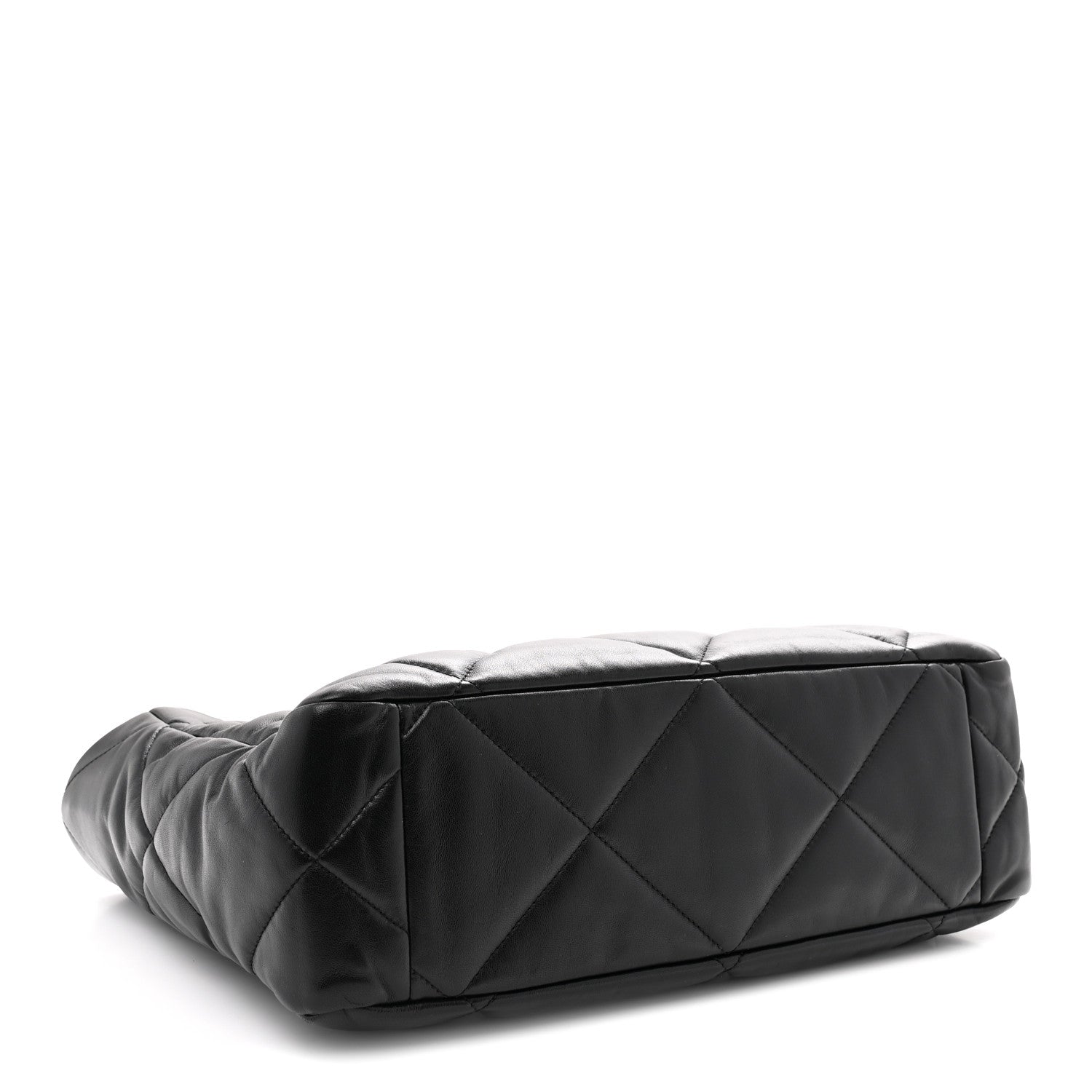 Lambskin Quilted CHNL 19 East West Shopping Bag Black