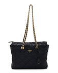 Nylon Tessuto Impuntu Quilted Tote Baltico
