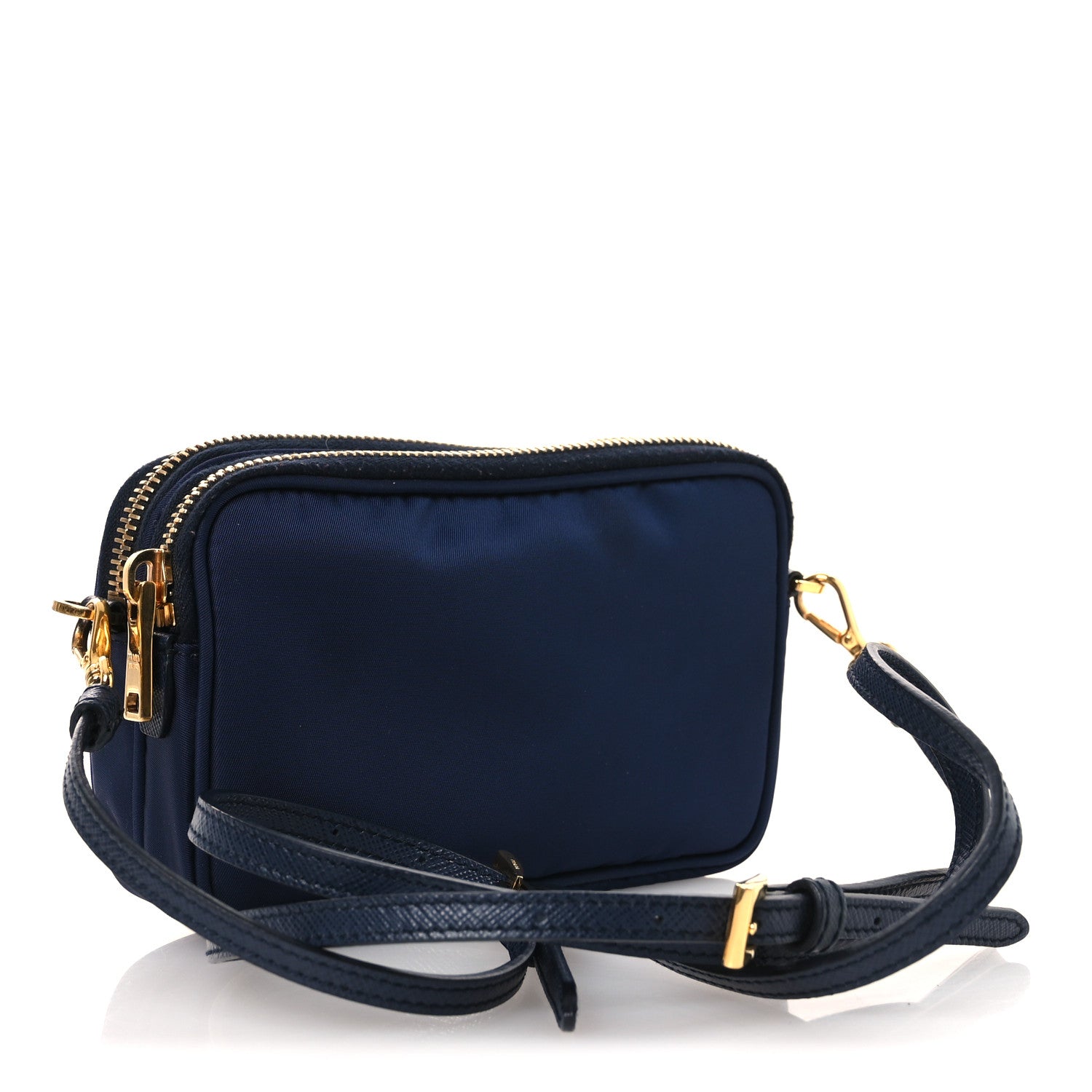 Tessuto Nylon Saffiano Mini Camera Crossbody Royal