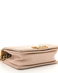 Caviar Suede Calfskin Chevron Quilted Small Boy Flap Light Pink