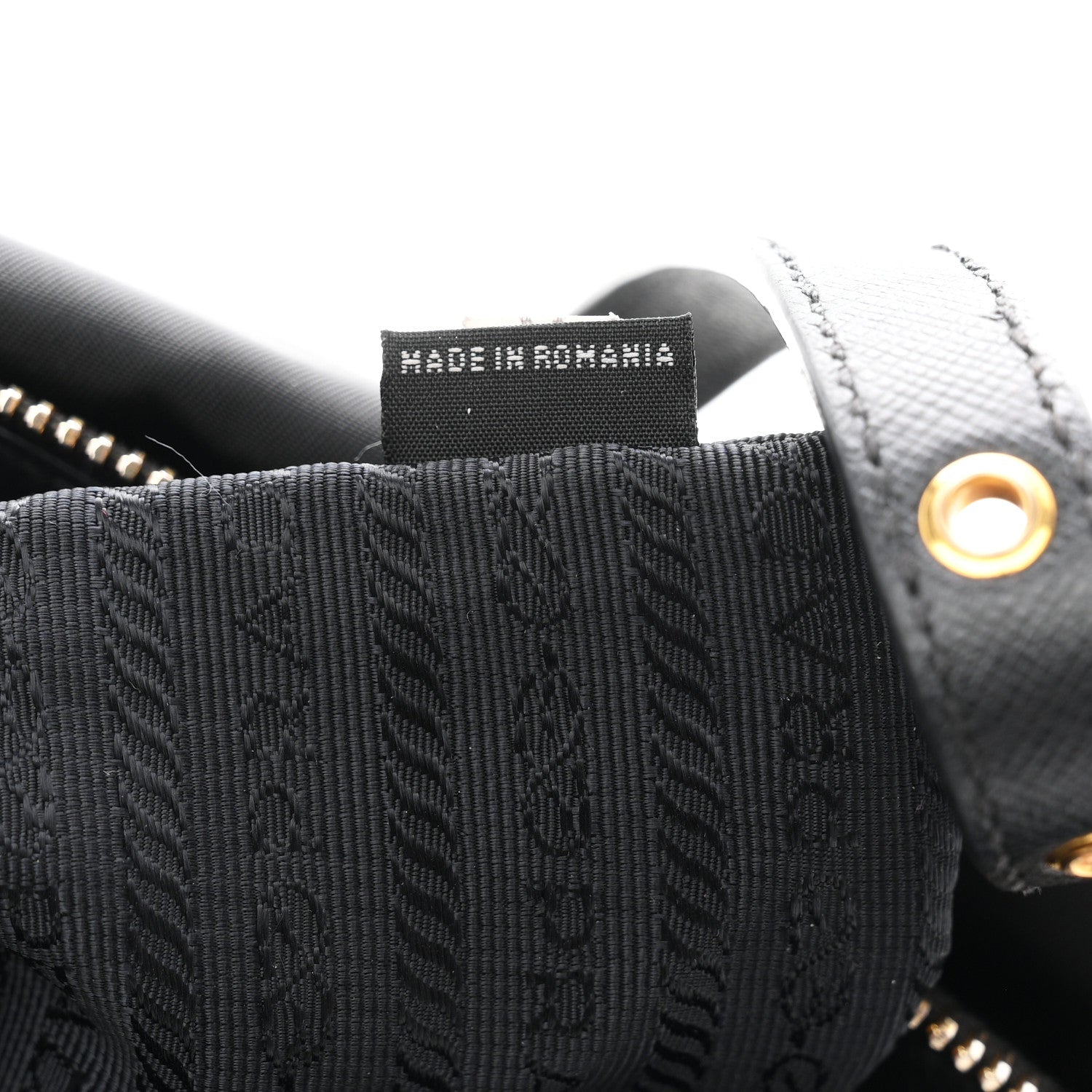 Saffiano Tessuto Nylon Shopping Tote Black