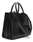 Calfskin Crocodile Embossed Baby Sac De Jour Black