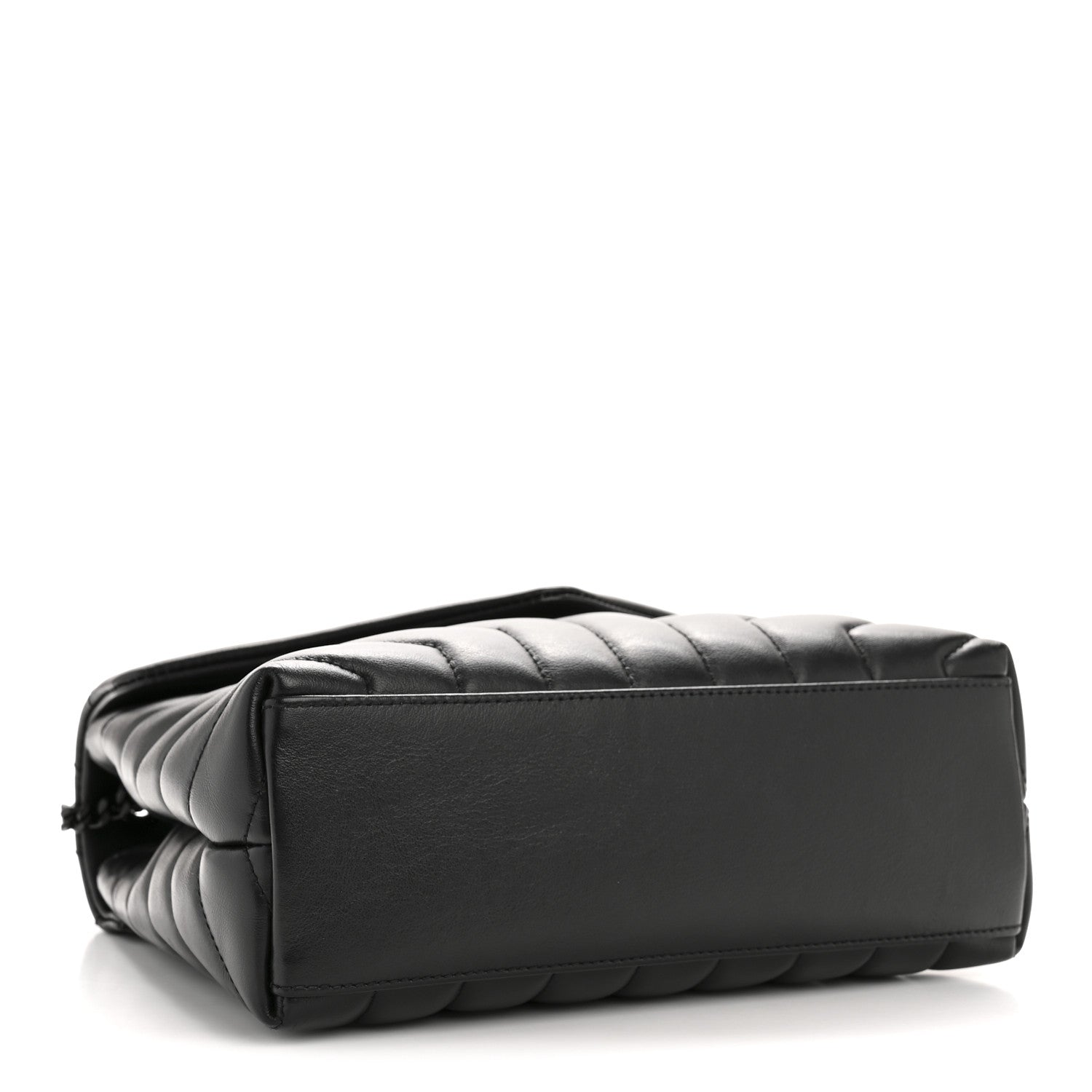 Calfskin Y Quilted Monogram Monochrome Small Loulou Chain Satchel Black