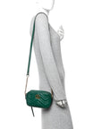 Calfskin Matelasse Small GG Marmont Chain Shoulder Bag Emerald Green