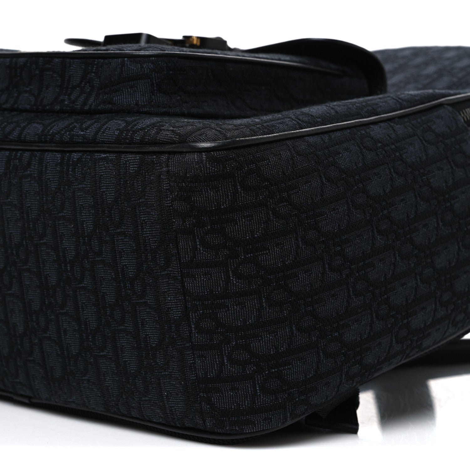 Oblique Jacquard Saddle Zip Backpack Black