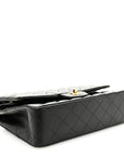 Lambskin Quilted Medium Double Flap Black