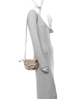 Grained Calfskin Mini Gate Crossbody Bag Light Oat