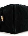 Suede Quilted Medium CHNL 25 Handbag Black