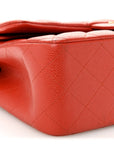 Pearly Caviar Quilted Jumbo Double Flap Orange