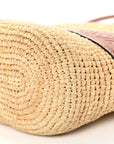 Calfskin Raffia Paulas Ibiza Pochette Bag Natural Tan