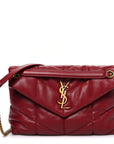 Lambskin Quilted Small Loulou Puffer Monogram Chain Satchel Red