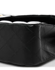 Lambskin Quilted Medium Double Flap Black