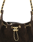 Suede Quilted Mini CHNL 25 Handbag Dark Brown