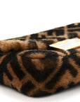 Shearling Vitello Dolce Macro FF 1974 Mini Baguette Tobacco Black