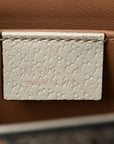 GG Supreme Monogram Berry Textured Dollar Calfskin Small Padlock Shoulder Bag Beige Ebony Light Copper Mystic White