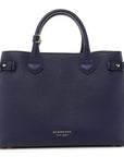 Derby Calfskin House Check Medium Banner Tote Ink Blue