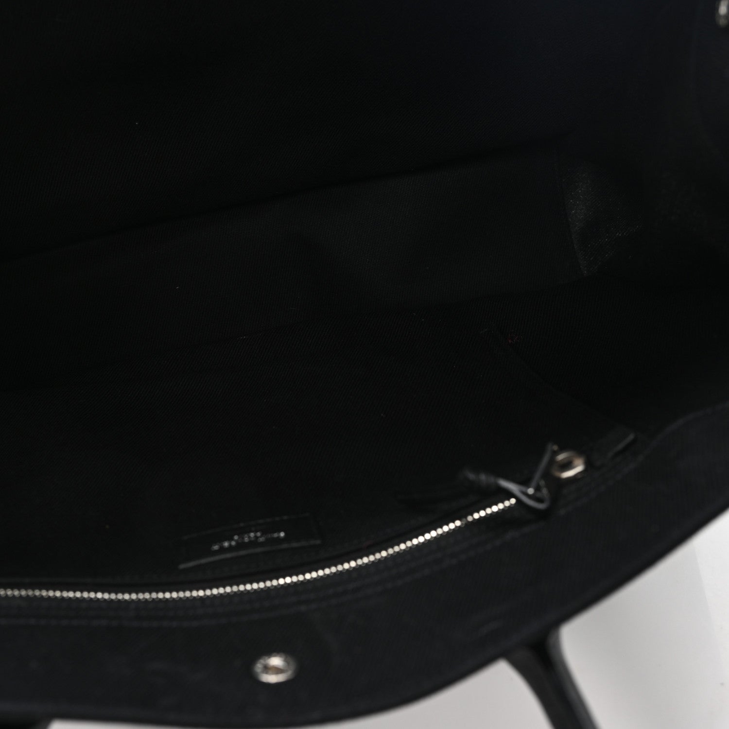 Linen Calfskin Rive Gauche Tote Black