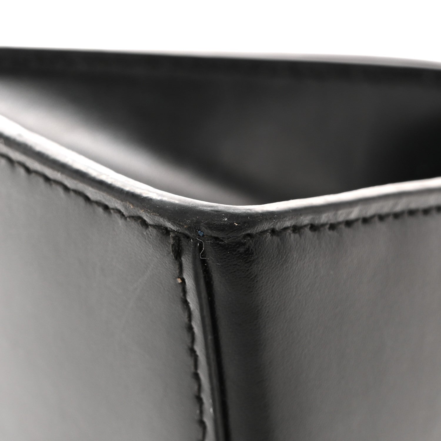 Shiny Box Calfskin Hourglass Top Handle Bag XS Black