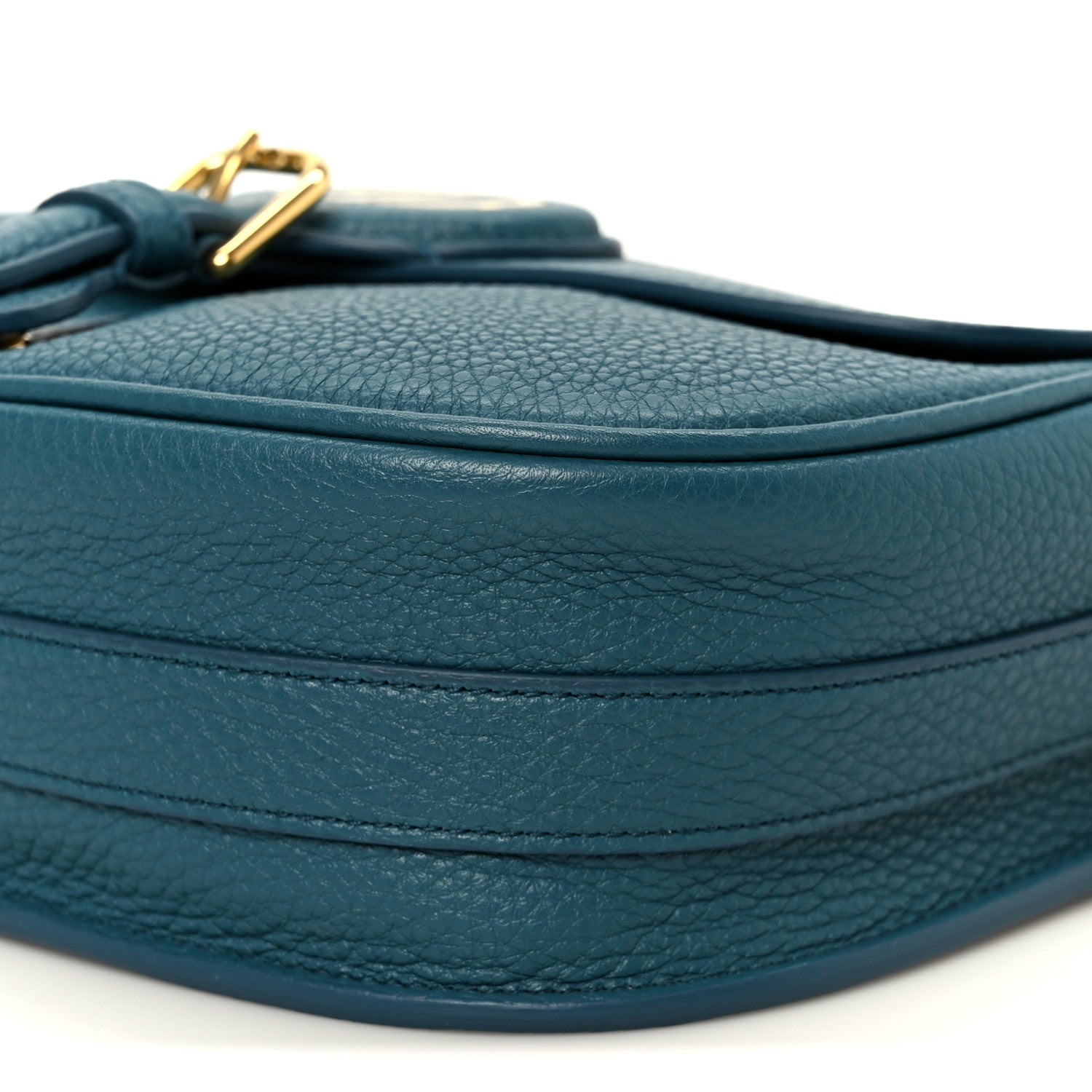 Grained Calfskin Medium Bobby Flap Steel Blue