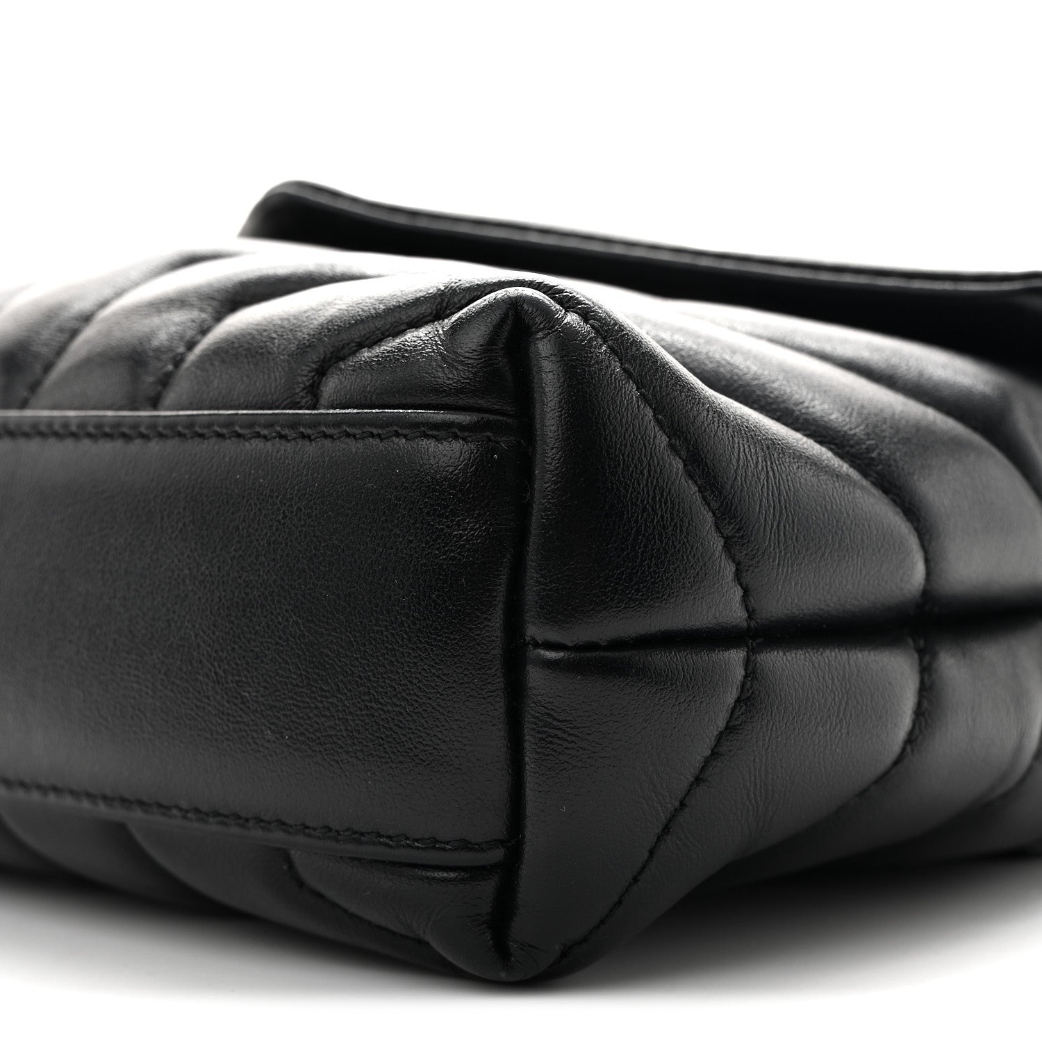 Calfskin Y Quilted Monogram Toy Loulou Crossbody Bag Black