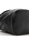 Lambskin Quilted Metallic Bubble Backpack Black