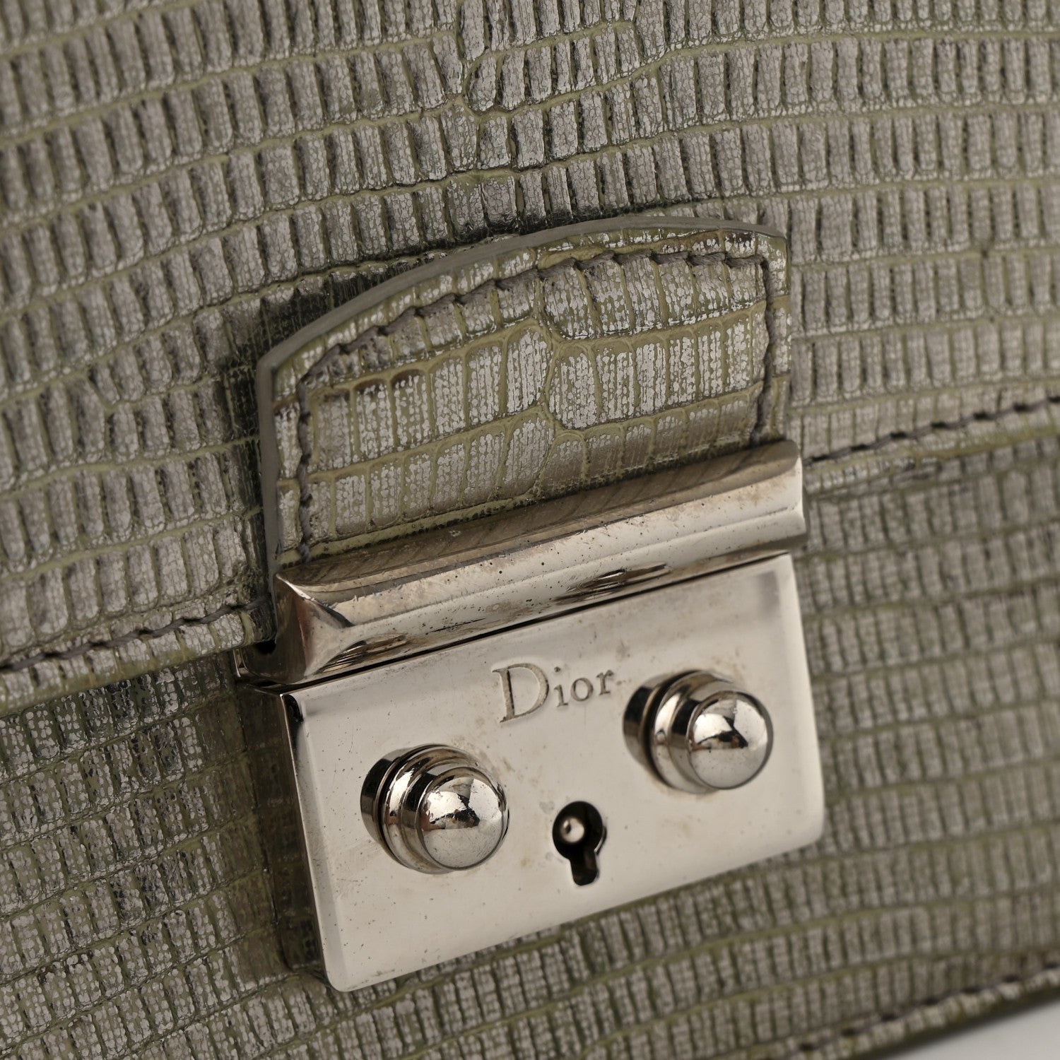 Metallic Lizard Miss D1OR Promenade Pouch Gunmetal