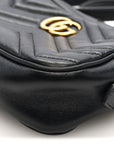 Calfskin Matelasse Mini GG Marmont Chain Shoulder Bag Black