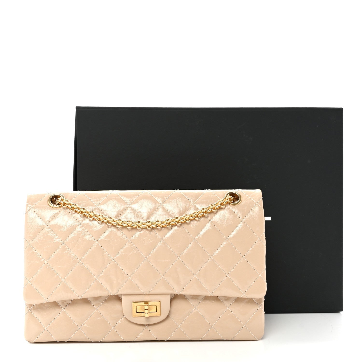 Glazed Calfskin Quilted 2.55 Reissue 226 Flap Light Beige