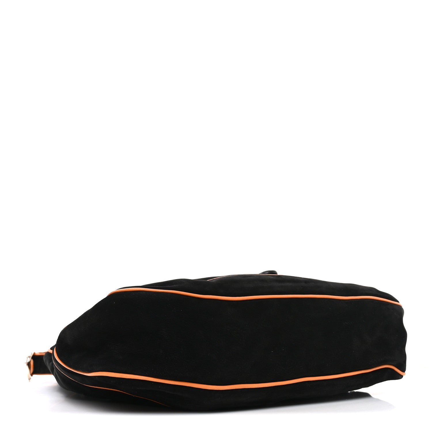 Nubuck Medium New Jackie Shoulder Bag Black Orange