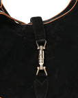 Nubuck Medium New Jackie Shoulder Bag Black Orange